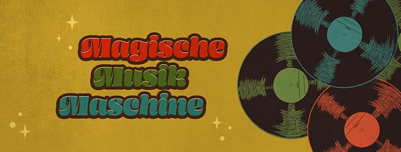 Breites Poster von der magischen Musikmaschine